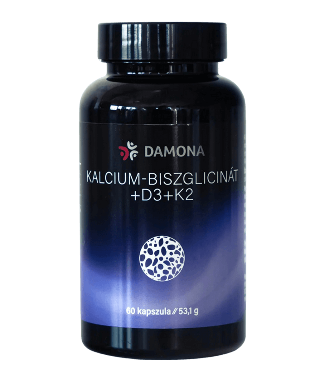 Damona kalcium blszglicinát2 Damona Kalcium BIszglicinát + D3+K2 kapszula 60x